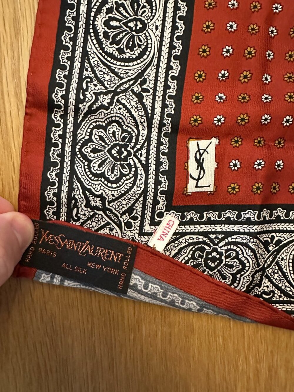 Yves Saint Laurent Silk Pocket Square